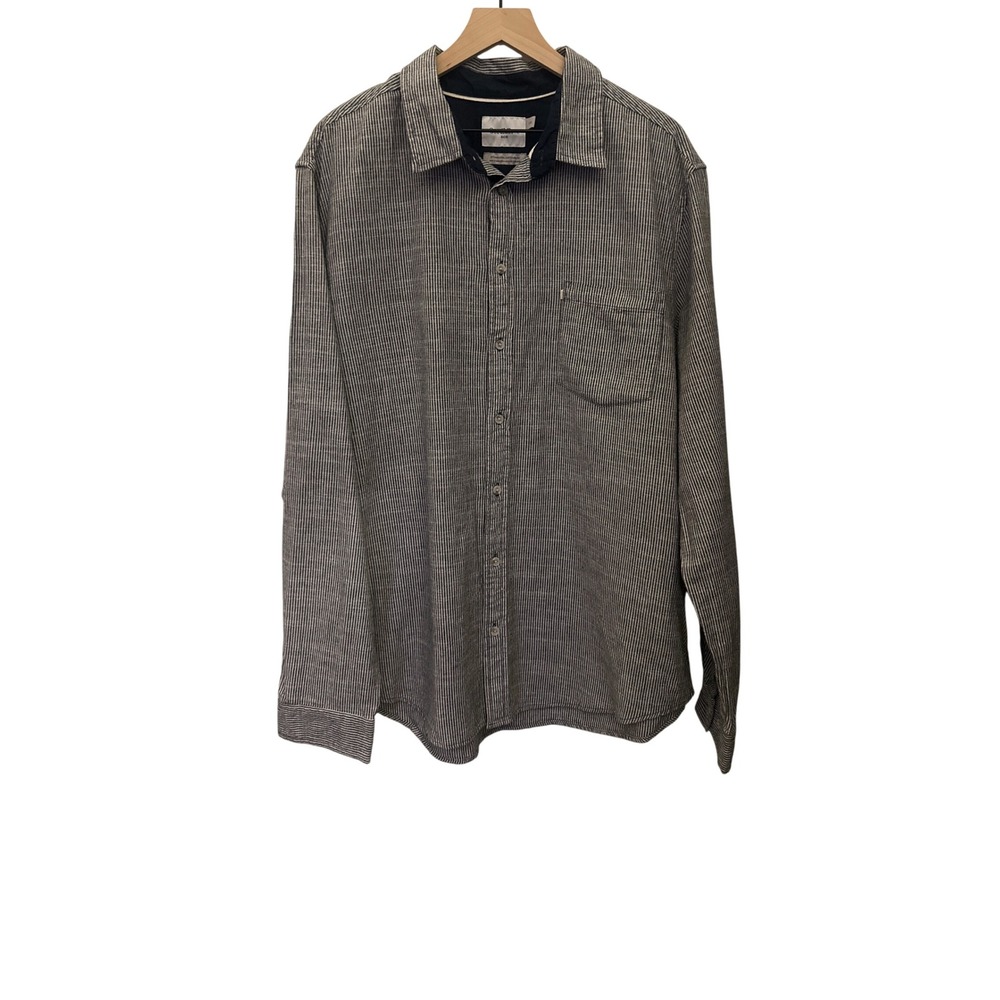 Goodfellow & Co. XXL Gray Striped Long Sleeve‎ Button Down Shirt Menswear